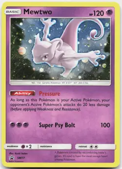 Mewtwo - SM77 Holo Promo Sun & Moon Promo Pokemon Holo Lightly Played - Image 1