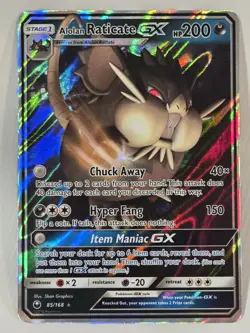 Alolan Raticate GX 85/168 Celestial Storm NM Ultra Rare Pokemon Full Art 🔥 - Image 1