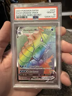 Pokemon Gyarados VMAX 207/203 Evolving Skies Secret Rare Holo Rainbow PSA 10 - Image 1