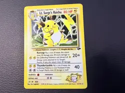 Lt. Surge's Raichu 11/132 Holo Rare Gym Challenge Pokemon Unlimited Holo LP - Image 1