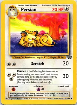 Persian 42/64 Uncommon Jungle Pokemon Unlimited HP - Image 1