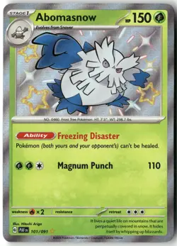Abomasnow, Pokemon SV: Paldean Fates Shiny Rare, 101/091 NM - Image 1