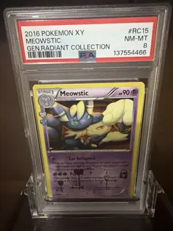 2016 POKEMON XY GENERATIONS RADIANT COLL #RC15 MEOWSTIC PSA 8 - Image 2