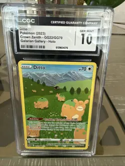Pokemon Ditto Holo 2023 Crown Zenith Galarian Gallery GG22/GG70 CGC 10 Gem Mint - Image 1
