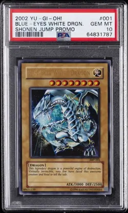 2002 YU-GI-OH! SHONEN JUMP PROMO #001 BLUE-EYES WHITE DRAGON PSA 10 - Image 1
