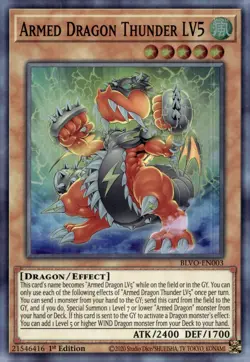 Yu-Gi-Oh! Armed Dragon Thunder 1st Ed. LV5 BLVO-EN003 Super Rare NM/LP x1 - Image 1