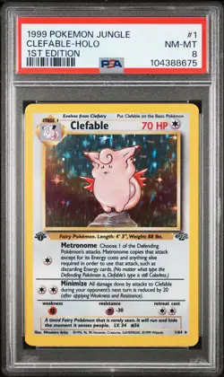 1999 Pokemon Jungle Clefable #1 1ST Edition PSA 8 - Image 1