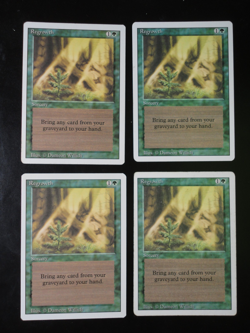 Regrowth X4 Revised Edition 3xNM 1xMP MTG Magic the Gathering Playset - Image 1