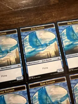 9x Bird Illusion Creature Tokens Blue MTG Magic The Gathering Mixed Card Lot - Image 3