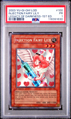 PSA 1 PR 1ST EDITION Injection Fairy Lilly LOD-100 Secret Rare 2003 Yugioh - Image 1