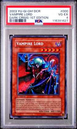 PSA 4 1ST EDITION Vampire Lord DCR-000 Secret Rare 2003 Yugioh Dark Crisis - Image 1