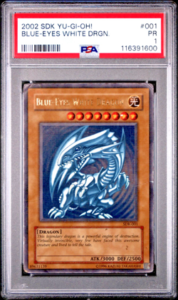 PSA 1 Blue-Eyes White Dragon SDK-001 Ultra Rare 2002 Yugioh Starter Deck Kaiba - Image 1