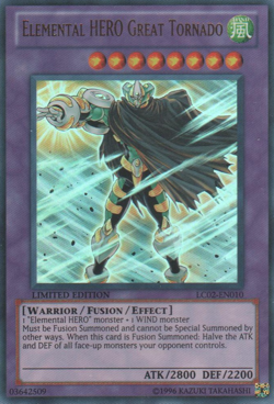 Elemental HERO Great Tornado [LC02-EN010] Ultra Rare Near Mint Limited - Yugioh - Image 1