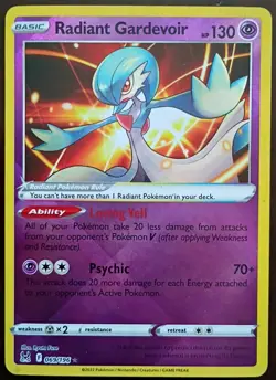 Pokemon TCG Radiant Gardevoir 069/196 2022 Lost Origin Radiant Rare Card - LP - Image 1