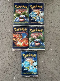 Base Set Wizards of the Coast Pokemon Card Empty Booster Packs Display Art TCG. - Image 1