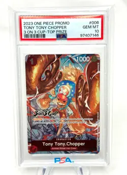 One Piece Tony Tony Chopper Promo 3 on 3 Cup Top Prize 2023 PSA 10 Bandai - Image 1