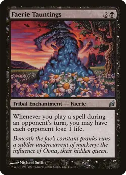 Faerie Tauntings Lorwyn HEAVILY PLD Black Uncommon MAGIC GATHERING CARD ABUGames - Image 1