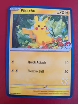 Pokemon Card Pikachu My First Battle Pikachu Stamp Near Mint Unique! Blue - Image 3