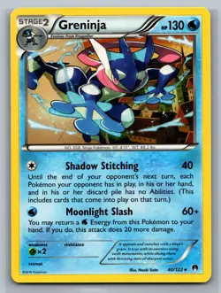 Greninja XY - BREAKpoint #40/122 Rare Pokemon Card - Image 1