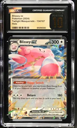 CGC 10 Pristine Blissey ex 134/167 Holo Twilight Masquerade TWM Pokemon Card - Image 1