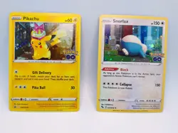 Pikachu SWSH234 & Snorlax 055/078 Cosmos Holo Pokemon Go Tin Promo NM - Image 1