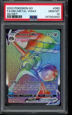2022 Melmetal VMAX (Secret) 080/078 Pokemon GO Holo PSA 10 - Image 1