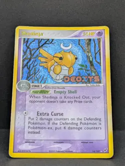 Shedinja 14/107 Deoxys Reverse Holo Rare Pokemon TCG Nintendo MP+ - Image 3
