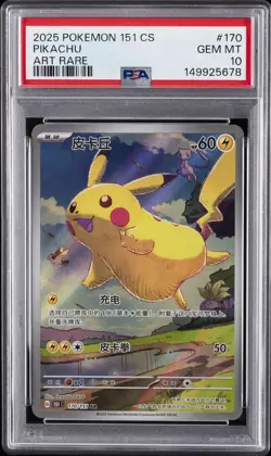 2025 POKEMON SIMPLIFIED CHINESE 151 C-COLLECTION 151 ART RARE PIKACHU PSA 10 - Image 1