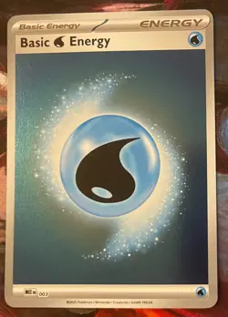 2025 Basic Water Energy - 003 3 Reverse Holo NM Pokemon MEE: Mega Evolution - Image 1