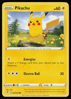 Pikachu 049/203 Common Evolving Skies Pokemon Near Mint - Image 1