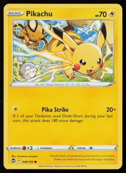 Pikachu 049/195 Common Silver Tempest Pokemon Near Mint - Image 1