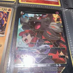 Pokemon Hisuian Arcanine HP130 Sharp Fang Gold Foil Fan Art Card - Image 3