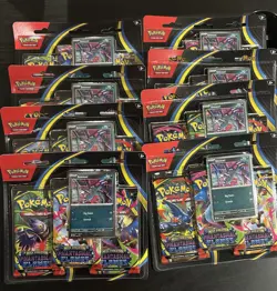 Pokemon TCG Mega Evolution Phantasmal Flames 3 Pack Blister Sneasel Promo NEW x8 - Image 1