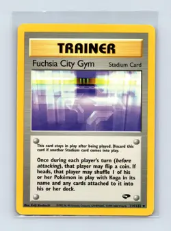 Fuchsia City Gym 114/132 Uncommon Gym Challenge Pokemon Unlimited Lightly Played - Image 1