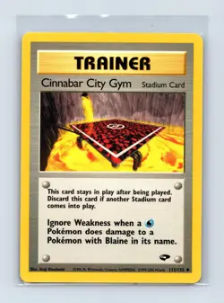 Cinnabar City Gym 113/132 Uncommon Gym Challenge Pokemon Unlimited LP - Image 1