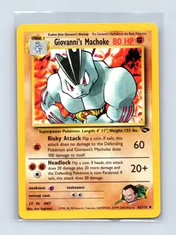 Giovanni's Machoke 42/132 Uncommon Gym Challenge Pokemon Unlimited LP - Image 1