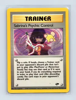 Sabrina's Psychic Control 121/132 Uncommon Gym Challenge Pokemon Unlimited LP - Image 1