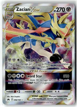 Zacian VSTAR ⭐ 096/159 Holo Rare VSTAR Crown Zenith 2023 Pokemon NM - Image 1