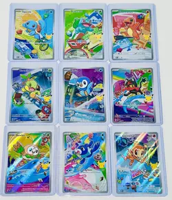 Set of 9 COMPLETE First Partner Illustration Pack Series 1 Promos Pokemon 30th✨ - Image 1
