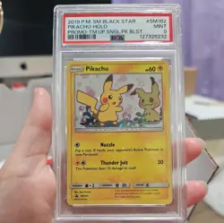 Pokemon TCG Pikachu SM Black Star Promo Holo SM162 2019 PSA 9 - Image 1