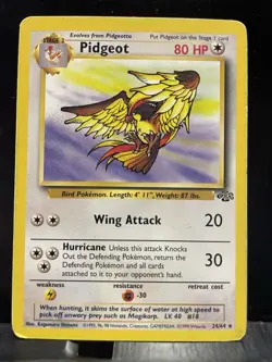 Pidgeot 24/64 HP Non Holo Rare Jungle Unlimited WoTC 1999 Pokemon TCG - Image 1