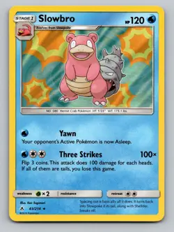 Slowbro 43/214 Holo Rare Unbroken Bonds Pokemon Holo NM - Image 1