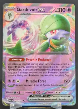 Pokemon Gardevoir ex #029/091 English Paldean Fates Double Rare - Image 1