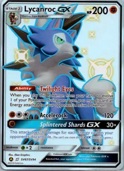 Lycanroc GX SV67/SV94 Shiny GX Rare Hidden Fates Shiny Vault Pokemon Holo NM - Image 1