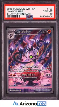 Pokemon 2025 Chandelure 103/086 Illustration Rare White Flare GEM MINT PSA 10 - Image 1