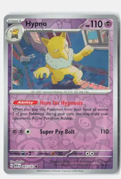 Hypno Reverse Holo 097/165 Uncommon 151 Pokemon Near Mint - Image 1