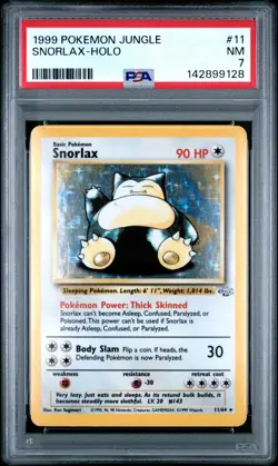 PSA 7 NM Snorlax 11/64 Jungle Holo Pokemon TCG - Image 1