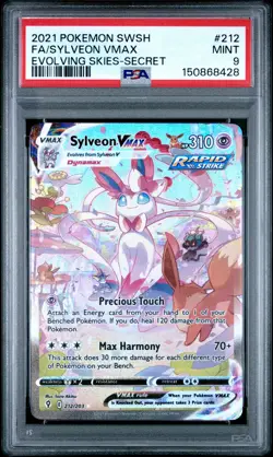 2021 Pokemon Sword & Shield Evolving Skies Sylveon VMAX #212 Secret FA PSA 9 - Image 1
