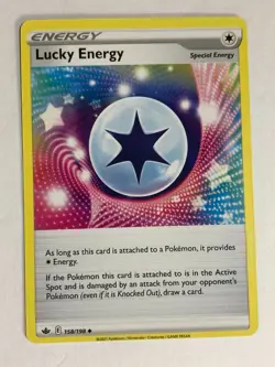 Pokemon TCG Chilling Reign Miscut Error Lucky Energy 158/198 Near Mint - Image 1