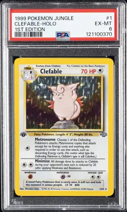1999 POKEMON JUNGLE 1ST EDITION #1 CLEFABLE-HOLO PSA 6 - Image 1